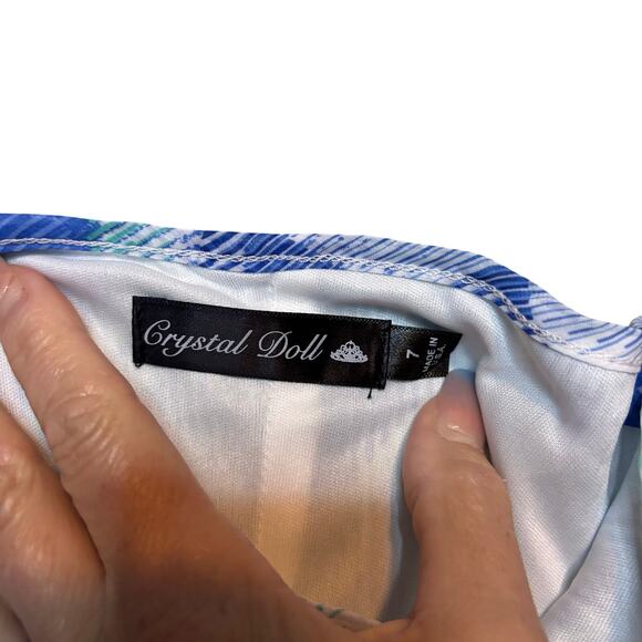 Crystal Doll Blue Chevron Maxi Dress NWT Juniors 7 – Boho Resort Wear - Picture 3 of 4